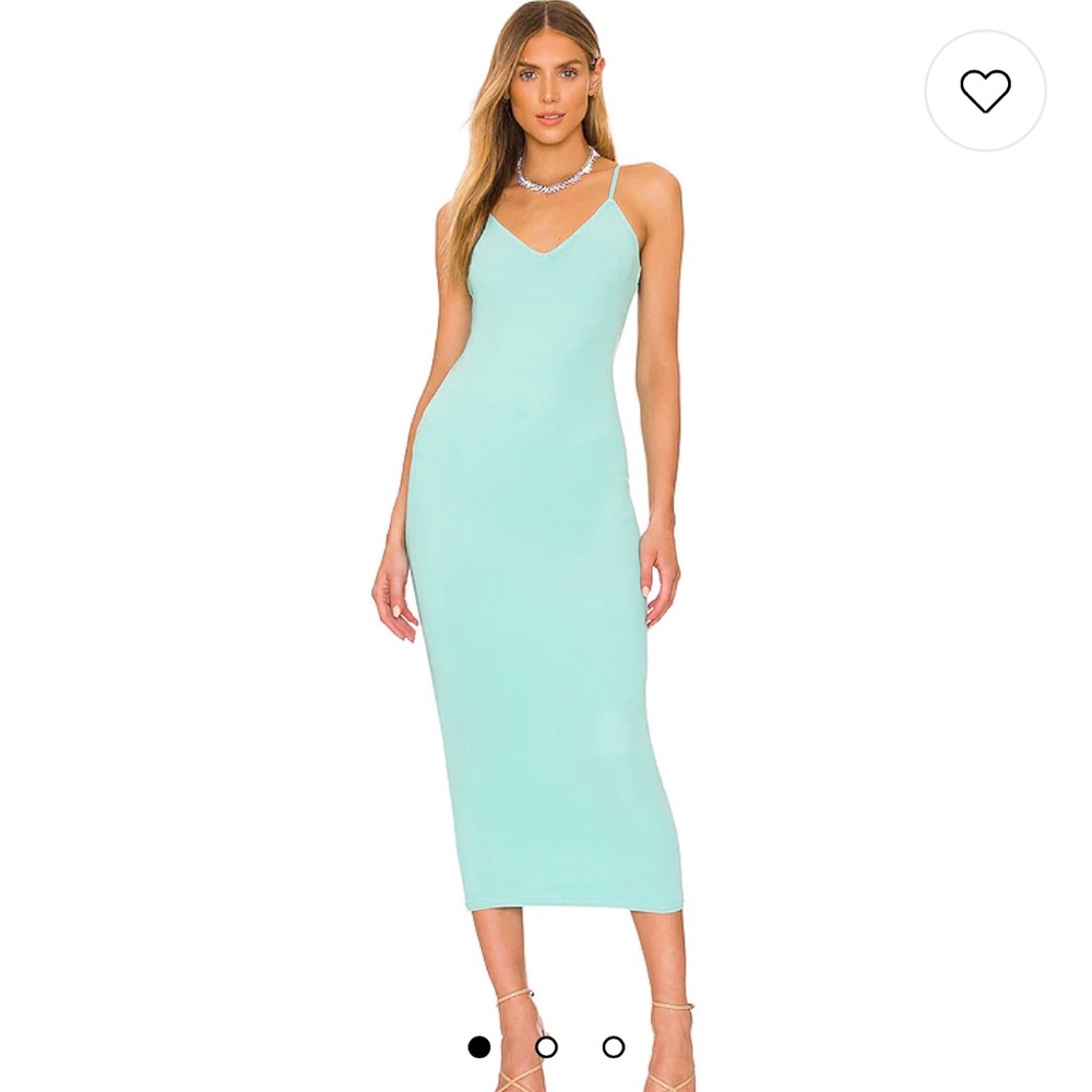AFRM Amina Mesh Dress in Aqua Blue
